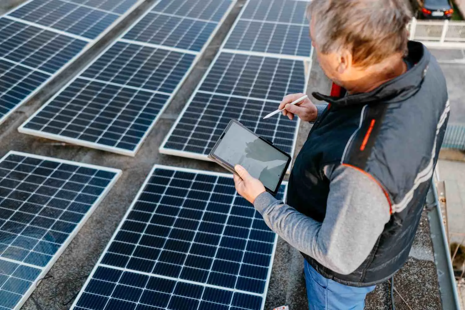 Checking installed rooftop solar panels